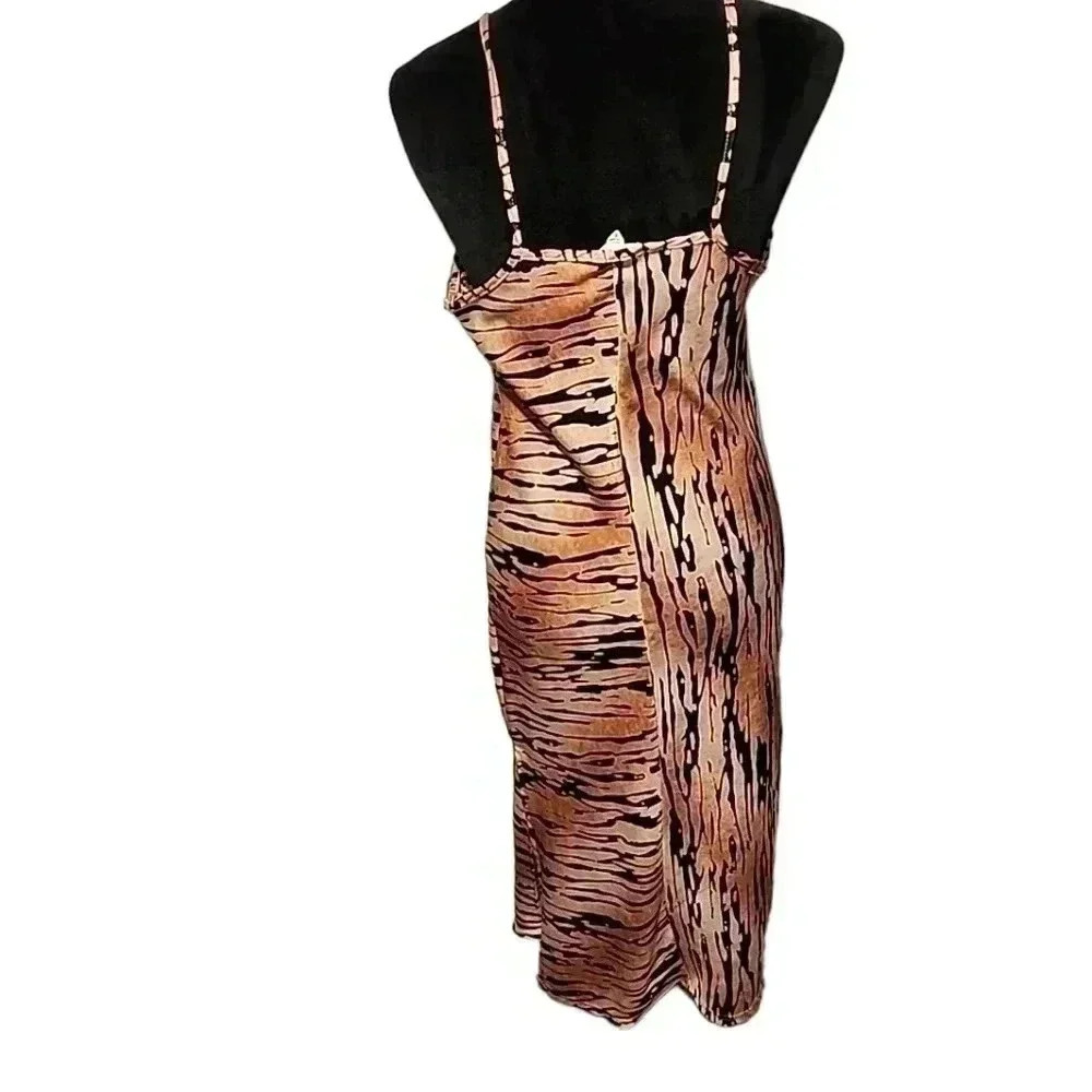 Animal Print Satin Slip Dress. Size small - Picture 5 of 8